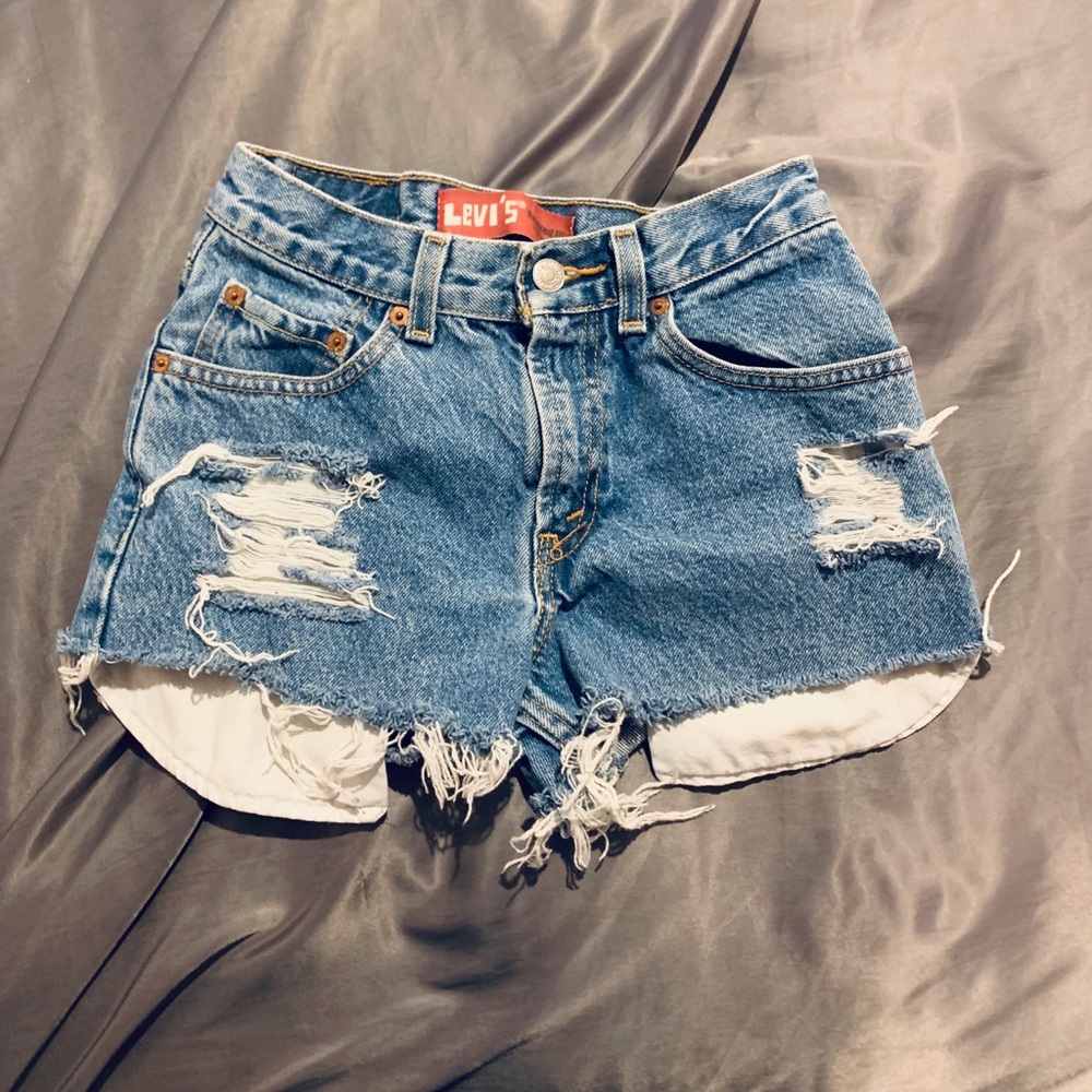 Levi’s Blue Vintage Distressed Jean Shorts